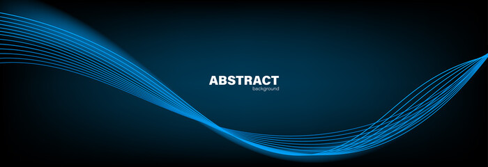 Abstract blue background and curve shape, background with copy space for design, vector.