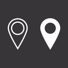 Pin on the map icon. Vector