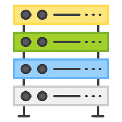 Modern design icon of data server rack