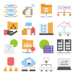 Pack of Data Flat Icons 