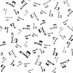 Black Wooden axe icon isolated seamless pattern on white background. Lumberjack axe. Happy Halloween party. Vector