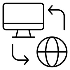 An icon design of global data transmission