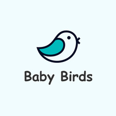 abstract bird logo. child icon