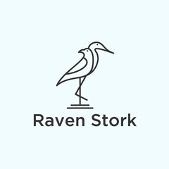 abstract stork logo. crow icon