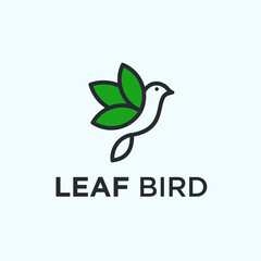 Fototapeta na wymiar abstract bird logo. leaf icon
