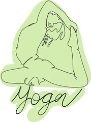line art silhouette yoga poses hand drawn Illustration . Vector illustration