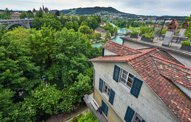 Fototapeta na wymiar Varied street views of the city of Bern, Switzerland
