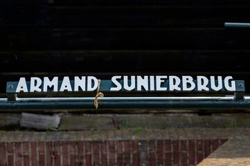 Bridge Sign Armand Sunierbrug At Amsterdam The Netherlands 15-4-2021