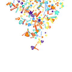 Sprinkles grainy. Cupcake donuts background.