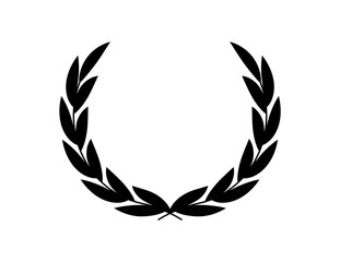 Laurel wreath icon. Laurel branch. Floral round frame of leaves. Vintage decorative element for award, medal, achievement, emblem, premium quality, ornate and logo.