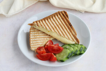 Cheddar toast on wooden background