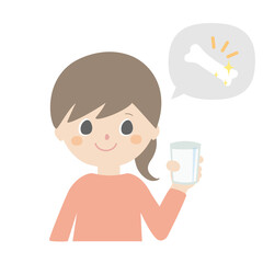 Girl with a glass of milk