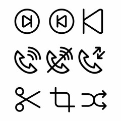 basic icon set with outline style for presentation