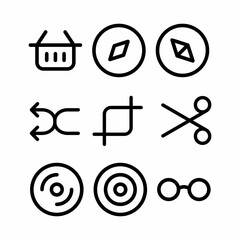 basic icon set with outline style for banner