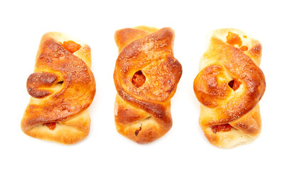 Ruddy bun isolated on a white background.