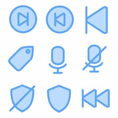 basic icon set with blue style for poster