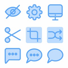 essential icon set with blue style for website