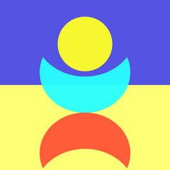 Abstract illustration of the national representative of the country on a yellow-blue background. Country and people concept