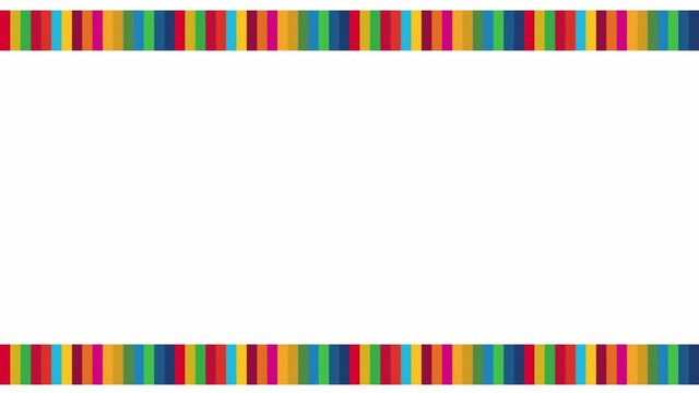 SDGsイメージの17色の線のフレームが動く背景透過のアルファチャンネルつきループアニメーション