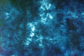 Fototapeta na wymiar 和紙テクスチャー背景(紺色) 藍色の濃淡のある揉絞染和紙