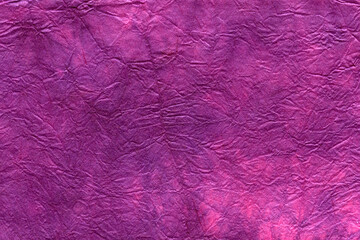和紙テクスチャー背景(ピンク色)  鮮やかな紅紫が滲む揉絞染和紙