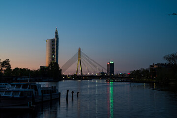Bridge over the river in night