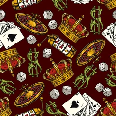 Fototapeten Gambling colorful vintage seamless pattern © DGIM studio