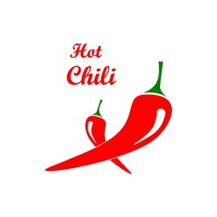 hot red chili pepper, vector art symbol on white background