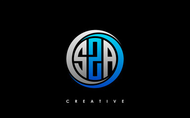 SZA Letter Initial Logo Design Template Vector Illustration