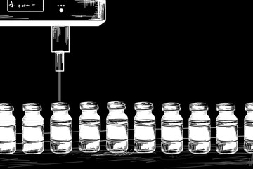 Black and White vaccine production on a large scale for Corona-virus / Covid-19, Vaccine manufacturing industry