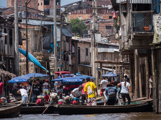 Floating houses in Belen, Iquitos