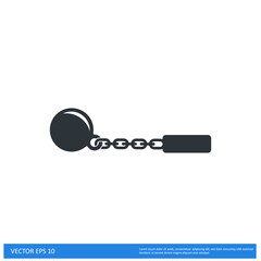 chain ball icon prisoner symbol 