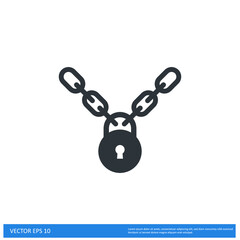 chain and padlock icon lock symbol 
