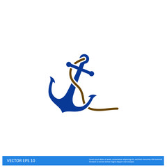 anchor icon nautical symbol simple design element