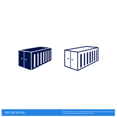 cargo container icon vector 