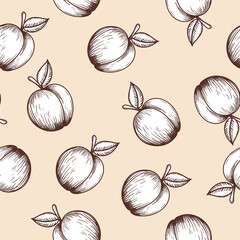 Seamles Pattern Of Peach