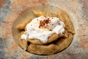 Circassian Ravioli or Potato Ravioli. Local names Psihalive, Haluj, Hingel, Metaz, Potato Ravioli