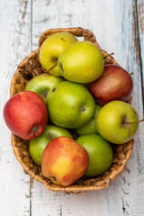Apple varieties in organic basket