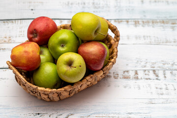 Apple varieties in organic basket