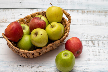 Apple varieties in organic basket