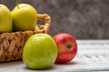 Apple varieties in organic basket