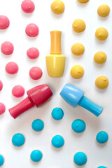 coques of macarons and nail polish