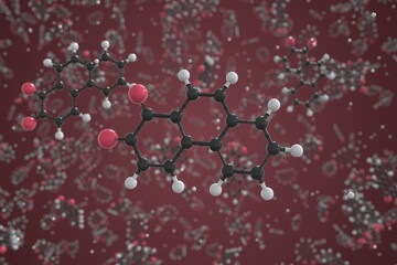 Phenanthrenequinone molecule made with balls, scientific molecular model. Chemical 3d rendering