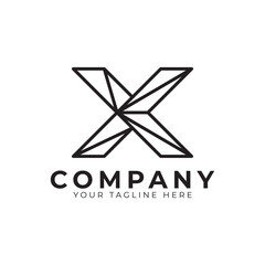 Obraz premium Initial Letter X line logo design. Geometric Line Style. Graphic alphabet symbol. Usable for Business and Branding Logos. Flat Vector Logo Design Ideas Template Element.