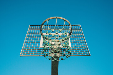 Basket Ball Hoop against blue sky