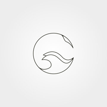 recommend clip art: stingray circle logo vector line art minimalist illustration design