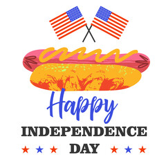 Happy Independence Day. Vector postcard, illustration.