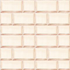 Pattern of bricks watercolor cubes wall