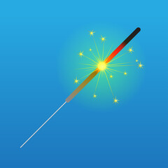 Bengal light sparkler vector illustration.