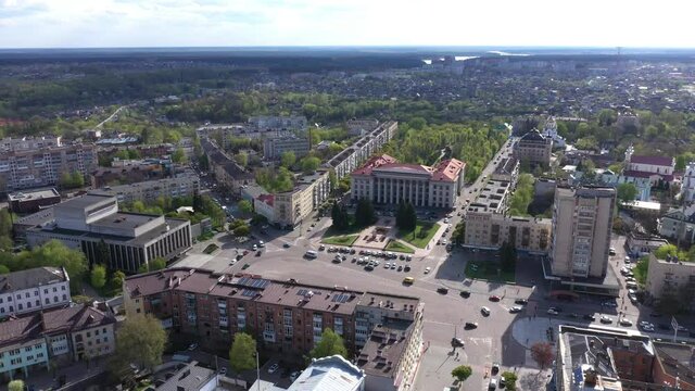 Aerial View Central City of Zhytomyr